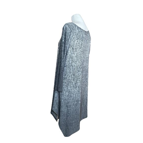 Clara Sun Woo Artsy Asymmetrical Tunic Top Gray Black Slinky Blouse Women's XS‎ - Picture 5 of 9